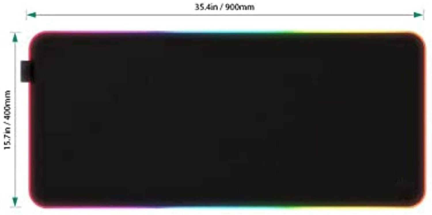 AUKEY KM-P7 RGB Gaming Mauspad Extended Soft LED Multi Color Schreibtischunterlage XL Mousepadabwaschbar