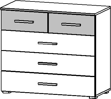 Kommode MOSBACH 93 x 81 cm Stirling Eiche/Grau metallic