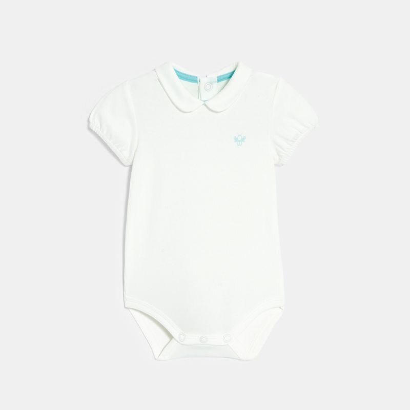 Salopette rayée seersucker et body  bleu bébé fille Bleu