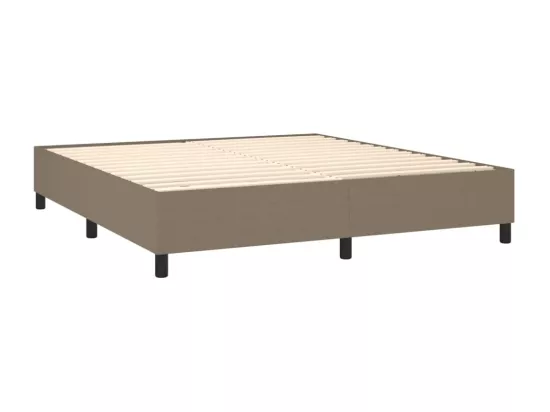 Sommier tapissier avec matelas et LED Taupe 180x200 cm Tissu