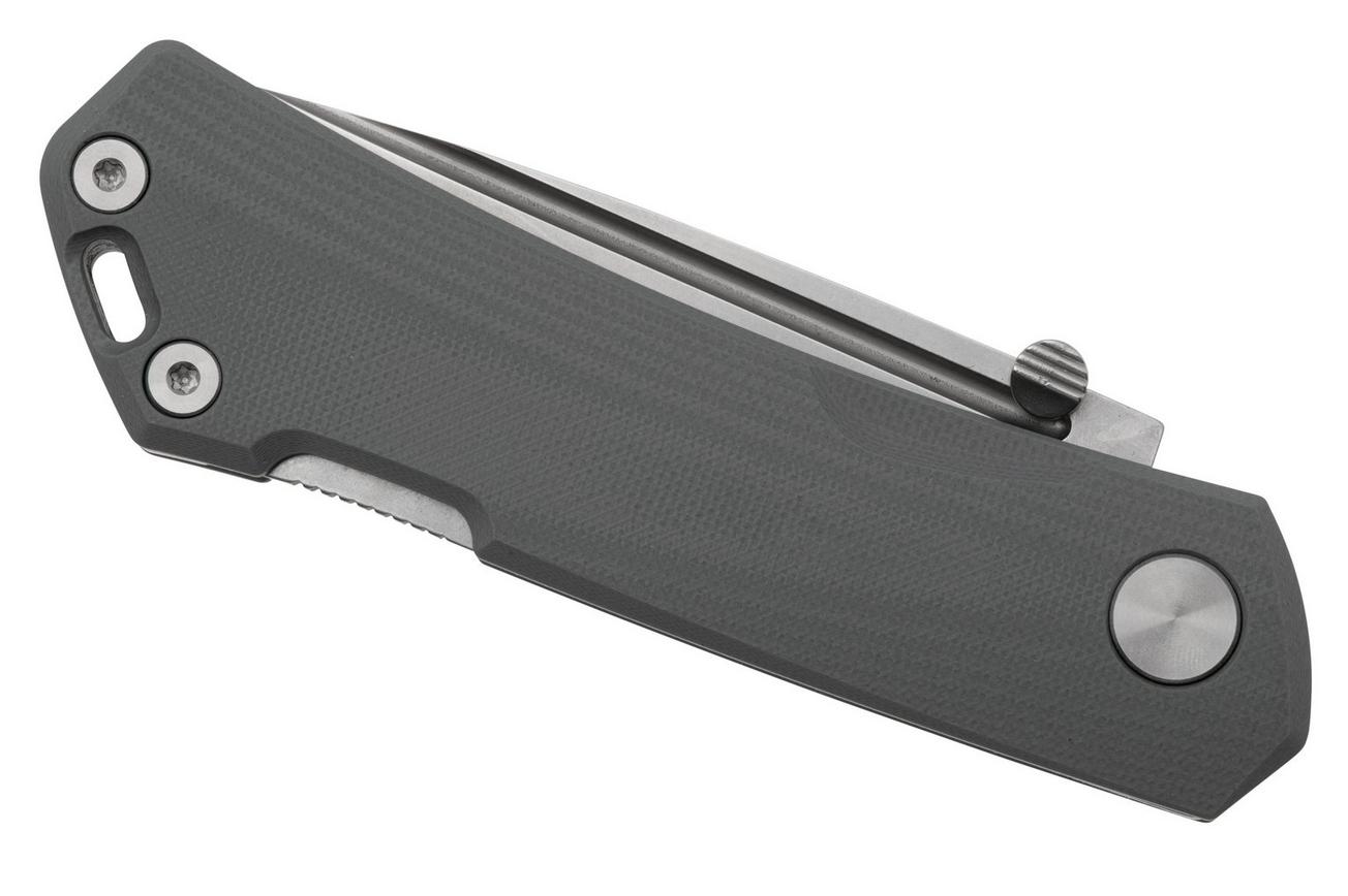 Real Steel Luna Maius 7091EG, 10Cr15CoMov, Gray G10, zakmes, Poltergeist design