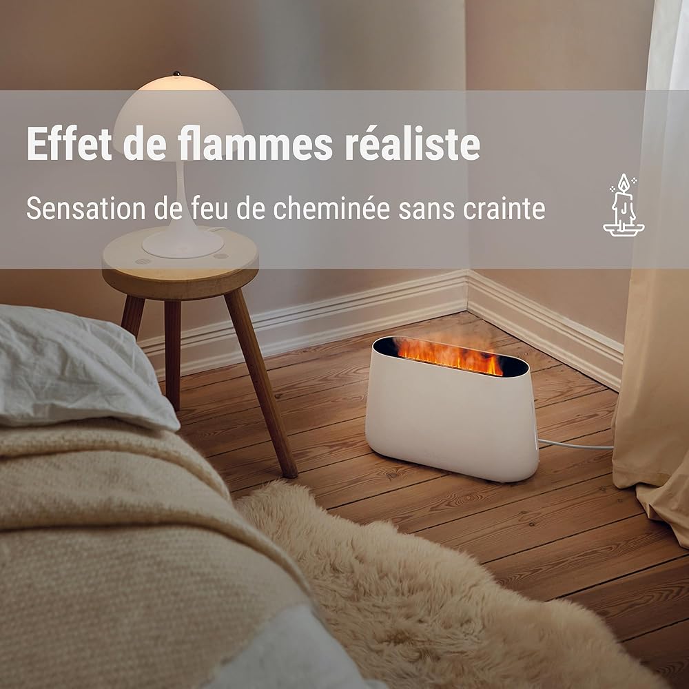 Humidificateur et diffuseur d’arômes Ben de Stadler Form. Humidificateur à ultrasons pour pièces jusqu’à 25m2, avec effet feu ouvert, noir : Cuisine et Maison