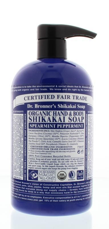 Bronners Shikakai zeep pepermunt 709ml