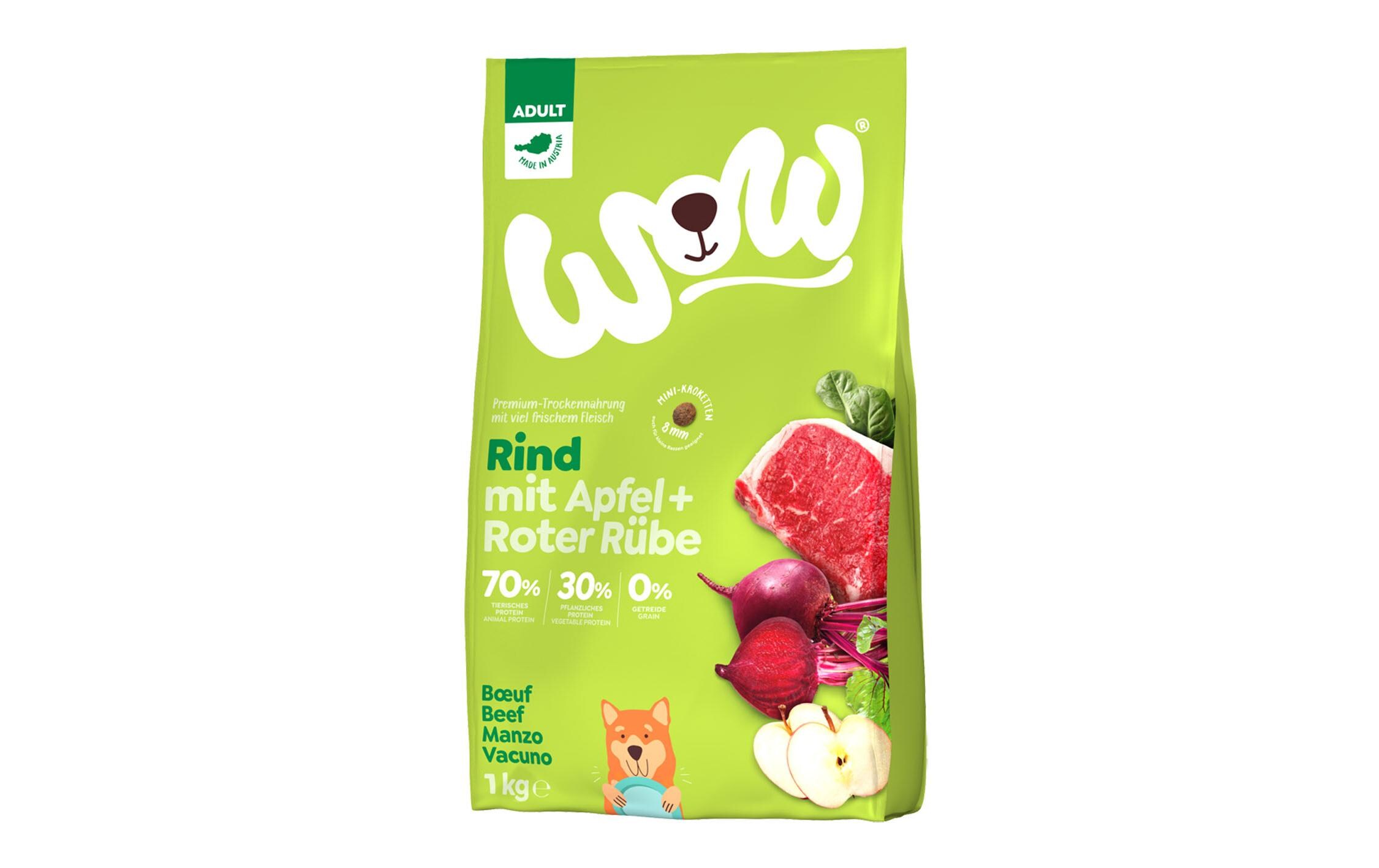 Trockenfutter Minis Adult Rind, 1 kgPremium-Trockennahrung für ausgewachsene Hunde aller Grössen und Rassen