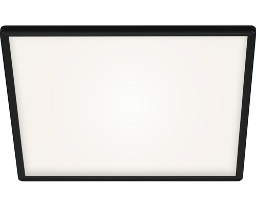 LED plafondlamp, dimbaar, CCT 22W, 3000 lm, 2700-6500 K, 42x42 cm, slank, zwart + afstandsbediening + achtergrondverlichting