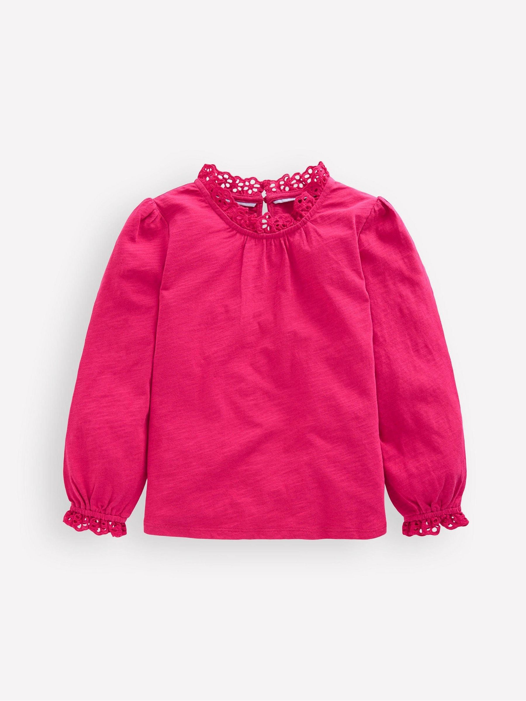 Boden Broderie Trim Jersey Top