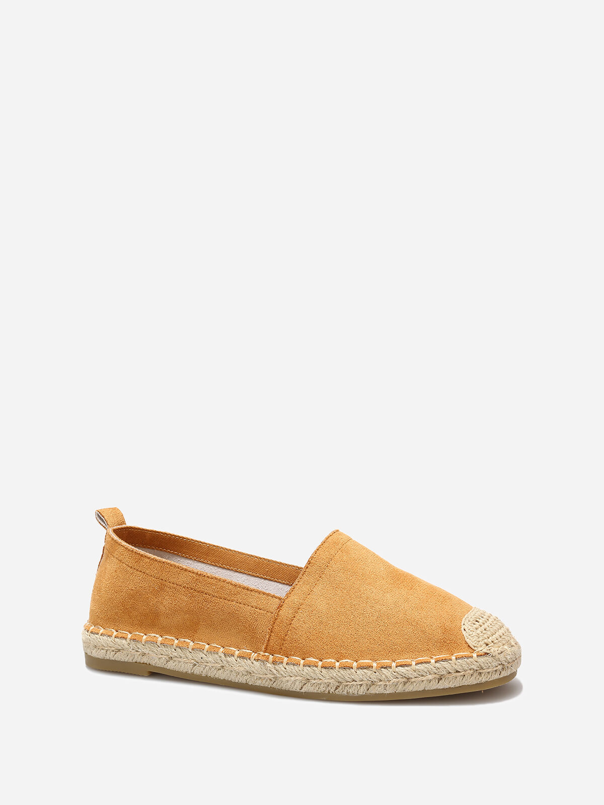 Espadrilles en suédine à bout carré- Camel
