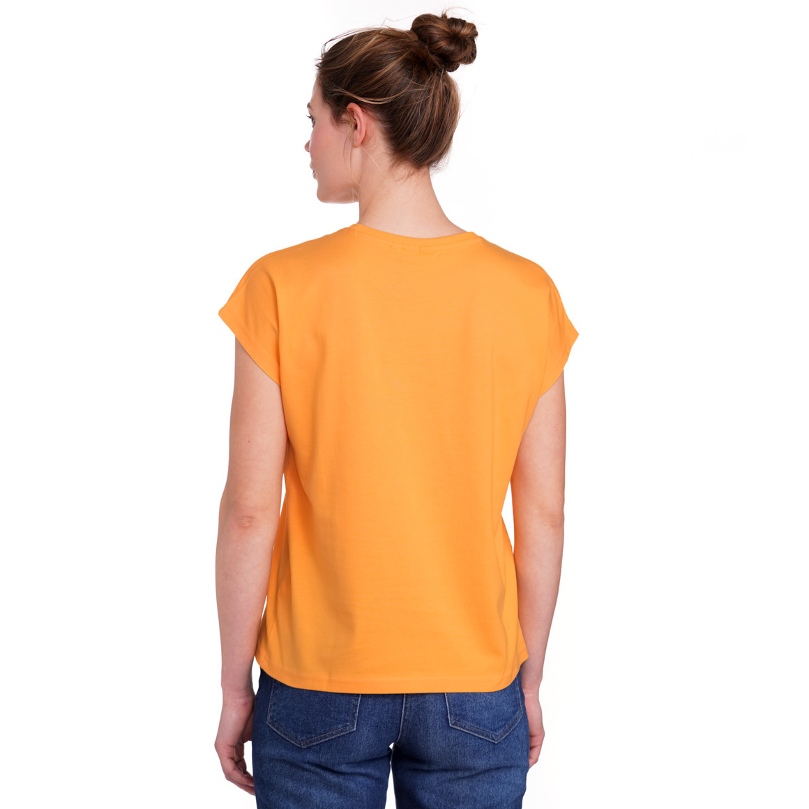 Jonas Nielsen Damen T-Shirt mit überschnittenen Ärmeln orange