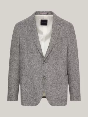 Blazer Slim com Monograma TH de Abotoamento Simples