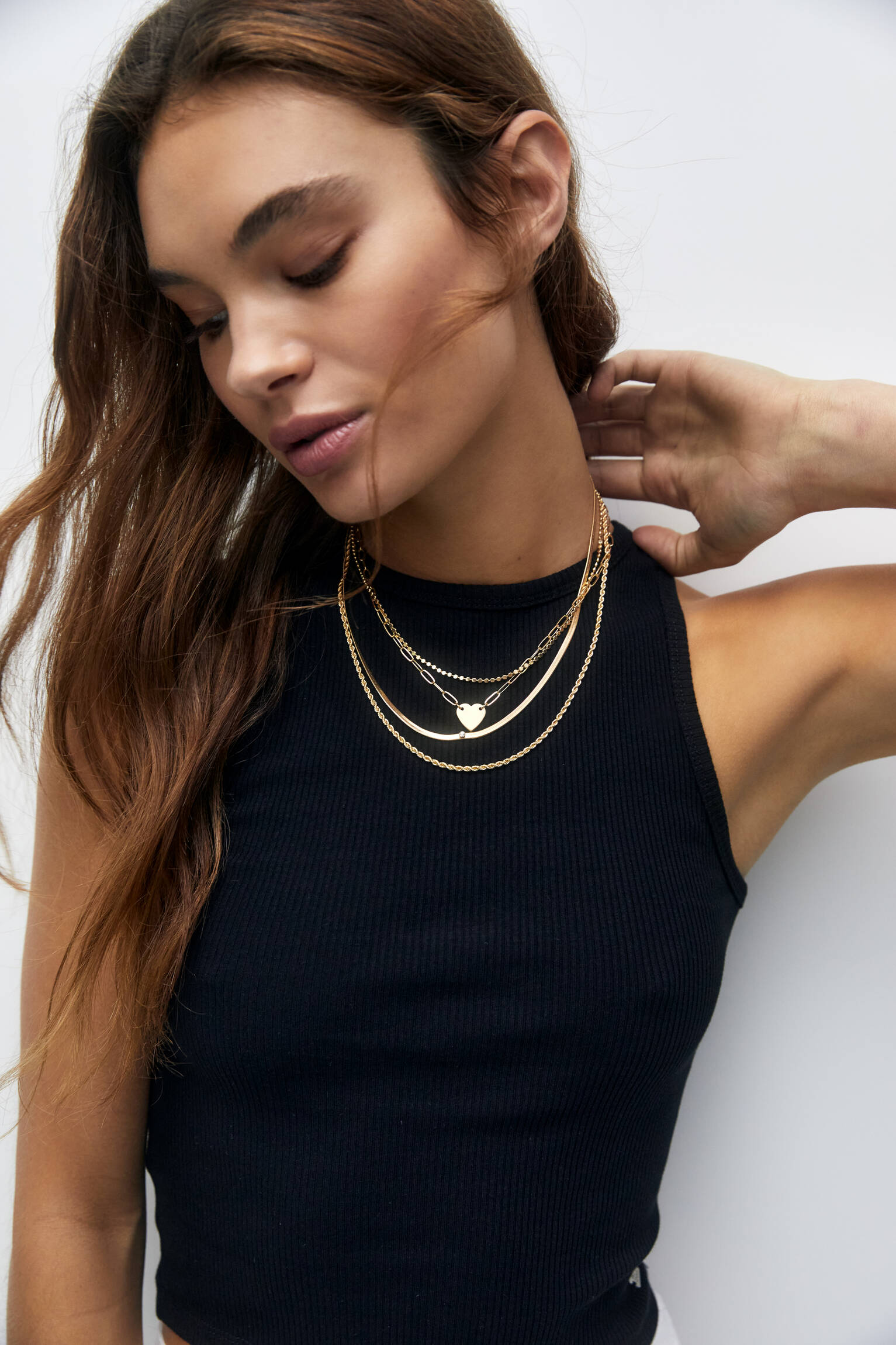 Conjunto de 4 colares dourados - Dourado
