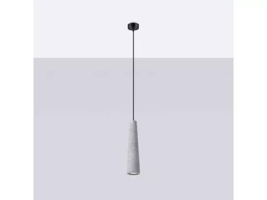 Plafonnier Electra industriel en béton - 1 sources lumineuses - L.8 x H.125 cm - gris
