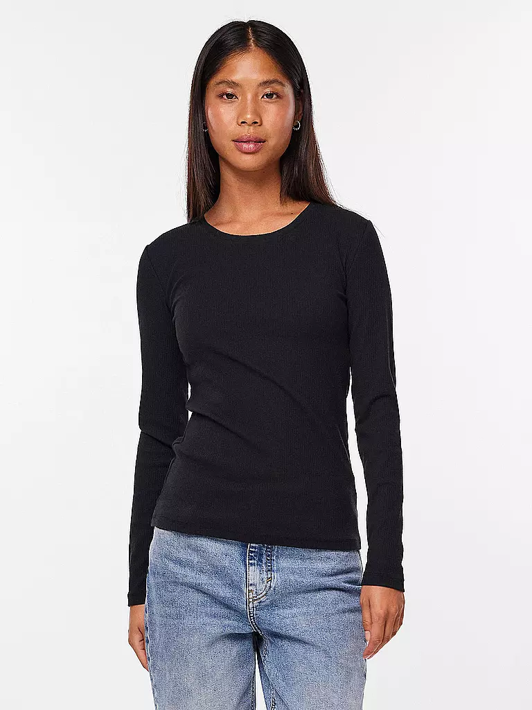 PIECES Langarmshirt PCRUKA schwarz