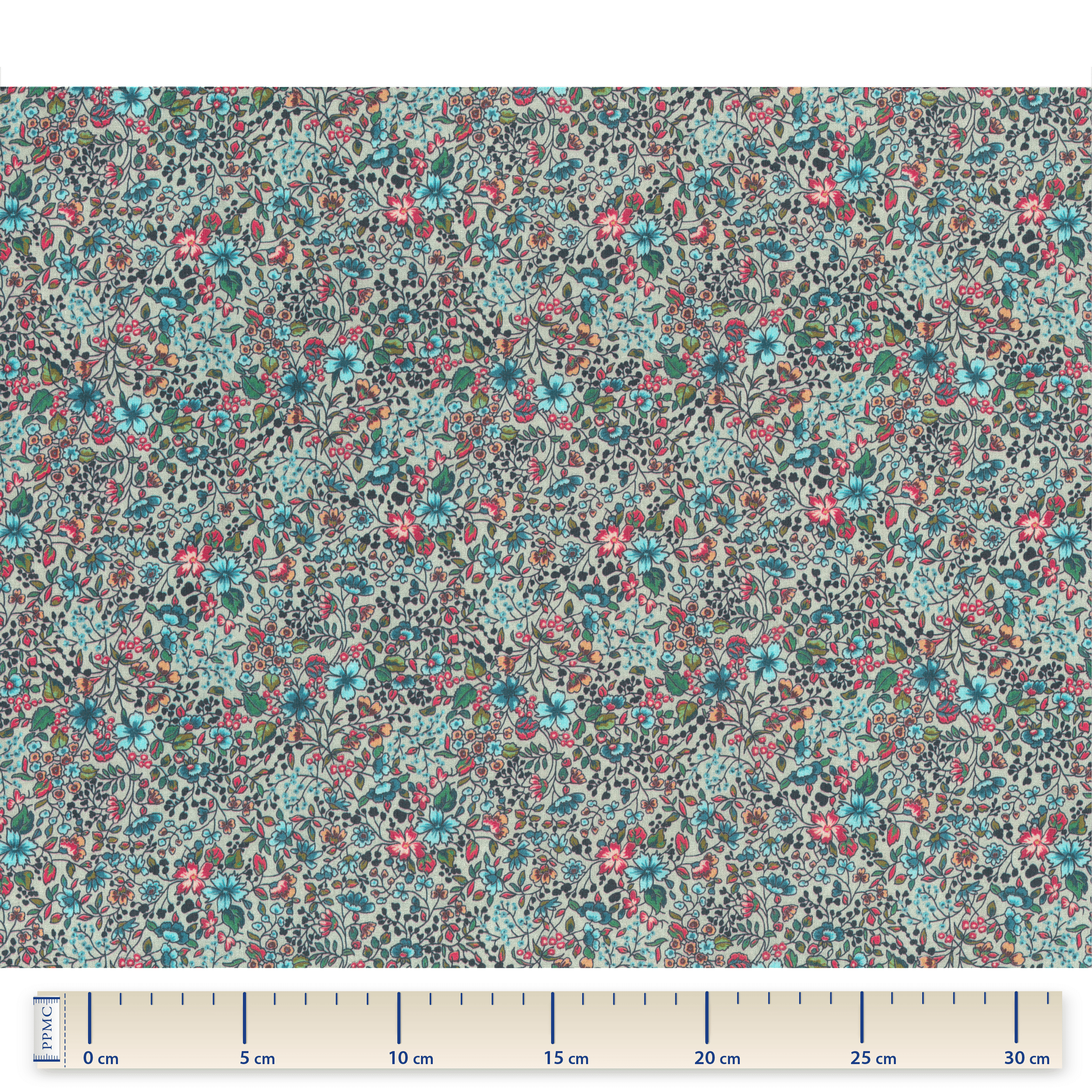 Tissu Coton Au Mètre Fleur Mentholé