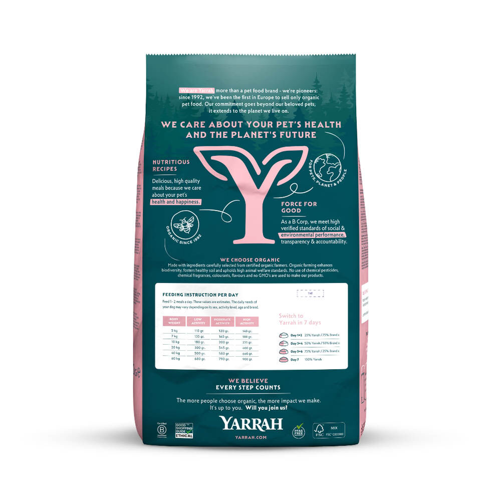 Yarrah Adult Senstitive Biologisch - Hondenvoer - 10 Kilogram - kip, rijst