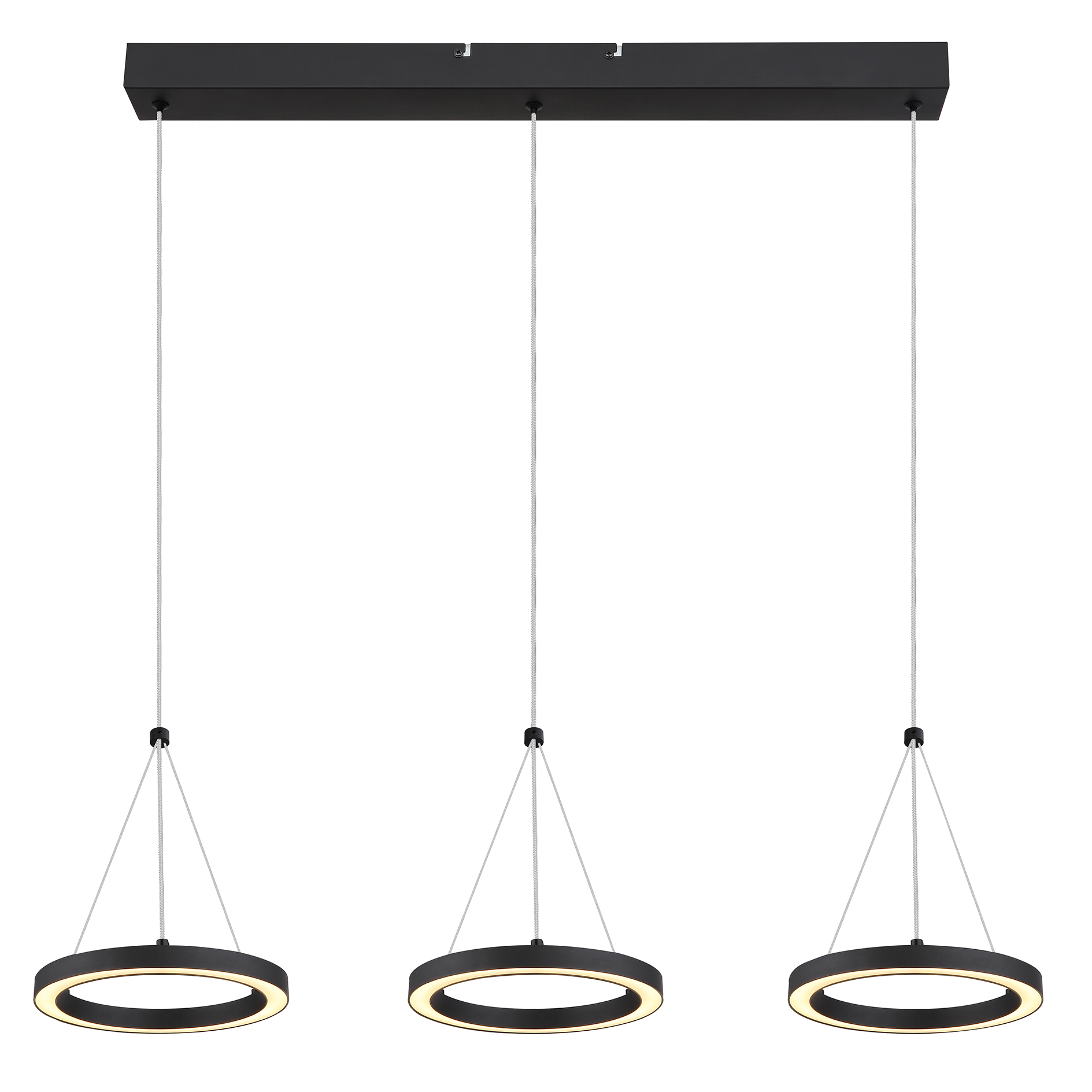 LED-Pendelleuchte - schwarz matt - Memoryfunktion - 3-flammig