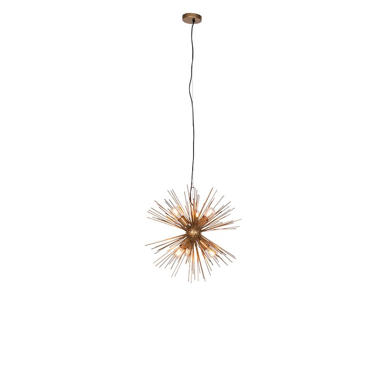Art Deco hanglamp goud 6-lichts - Broom
