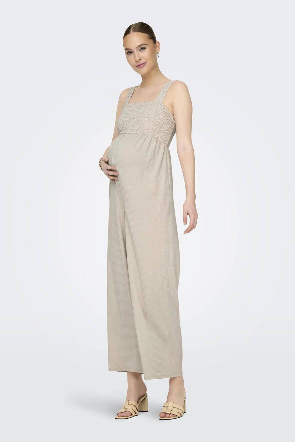 ONLY MATERNITY zwangerschapsjumpsuit OLMELISE beige
