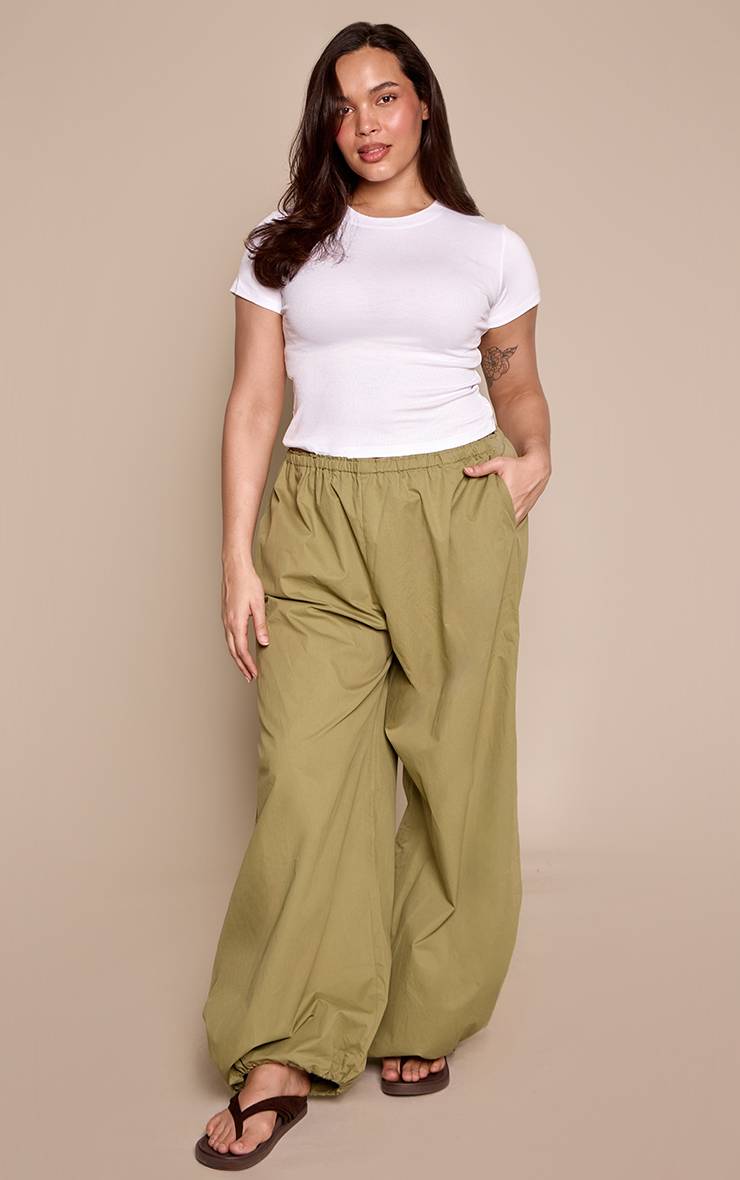 Kaki Pantalon Cargo Ample Style Ballon Grande Taille