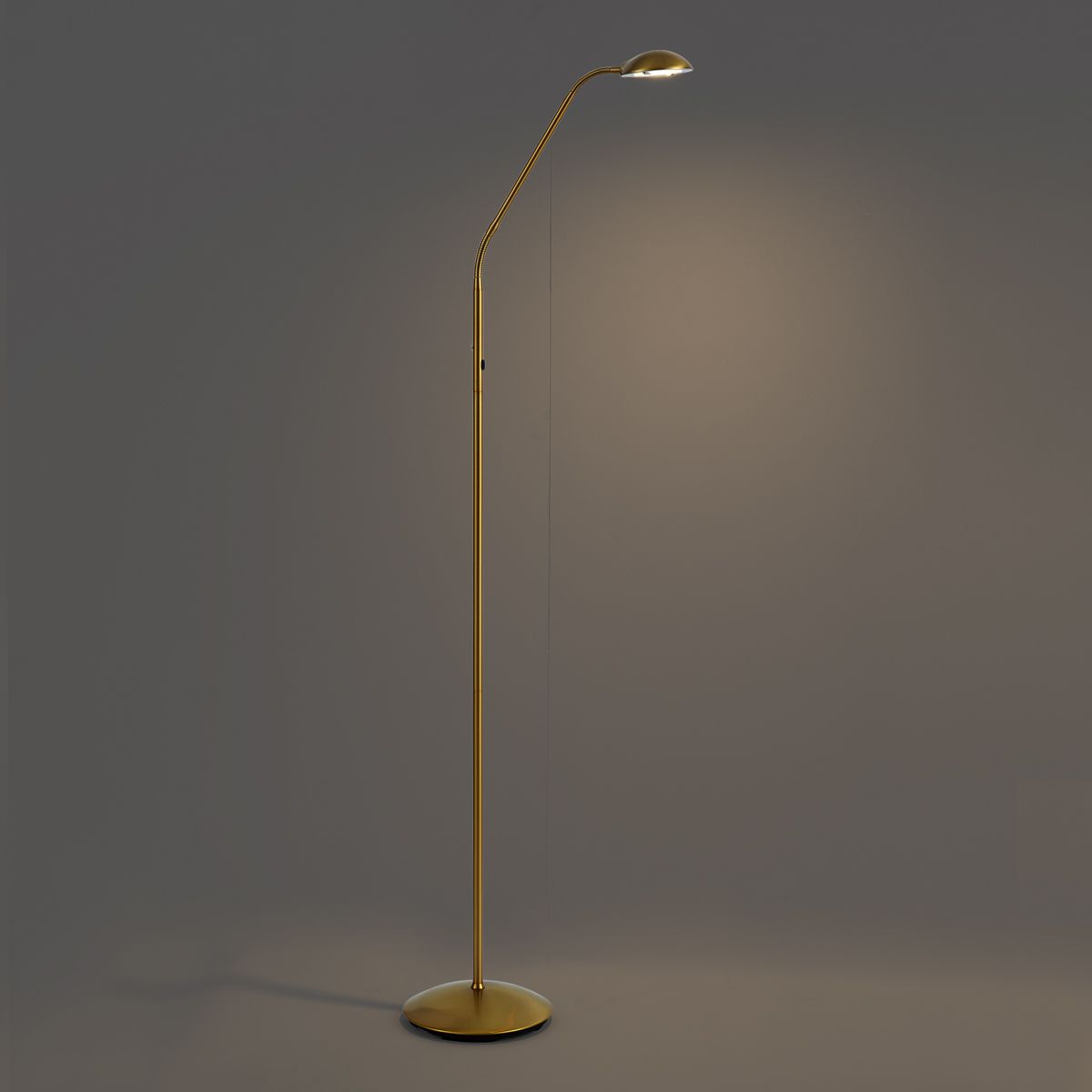 Moderne vloerlamp messing incl. LED 3-staps dimbaar oplaadbaar - Waldorf