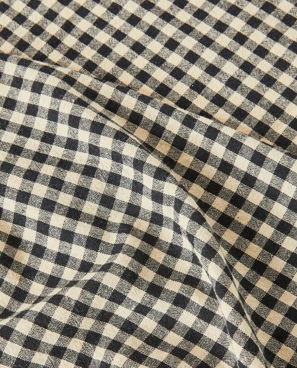 TOALHA DE MESA DE LINHO COM ESTAMPA XADREZ VICHÊ