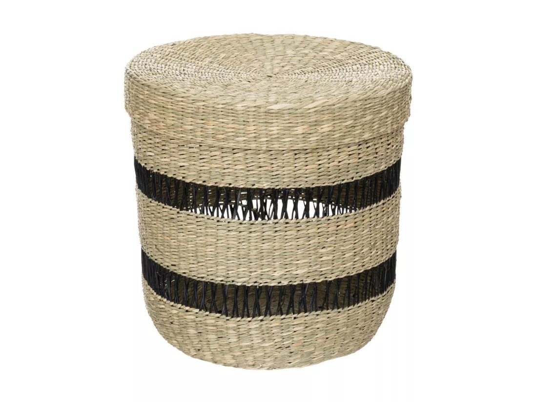 Lot de 2 Paniers de rangement avec couvercle D 38 et D 33 cm