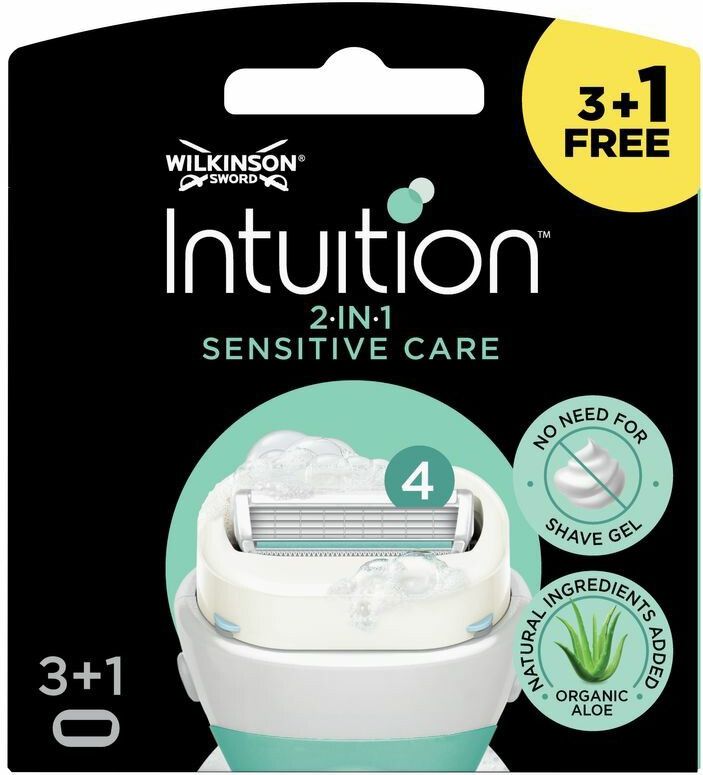 Wilkinson - Intuition 2 in 1 - Navulmesjes - Sensitive Care - 3 x 4 stuks - Voordeelverpakking