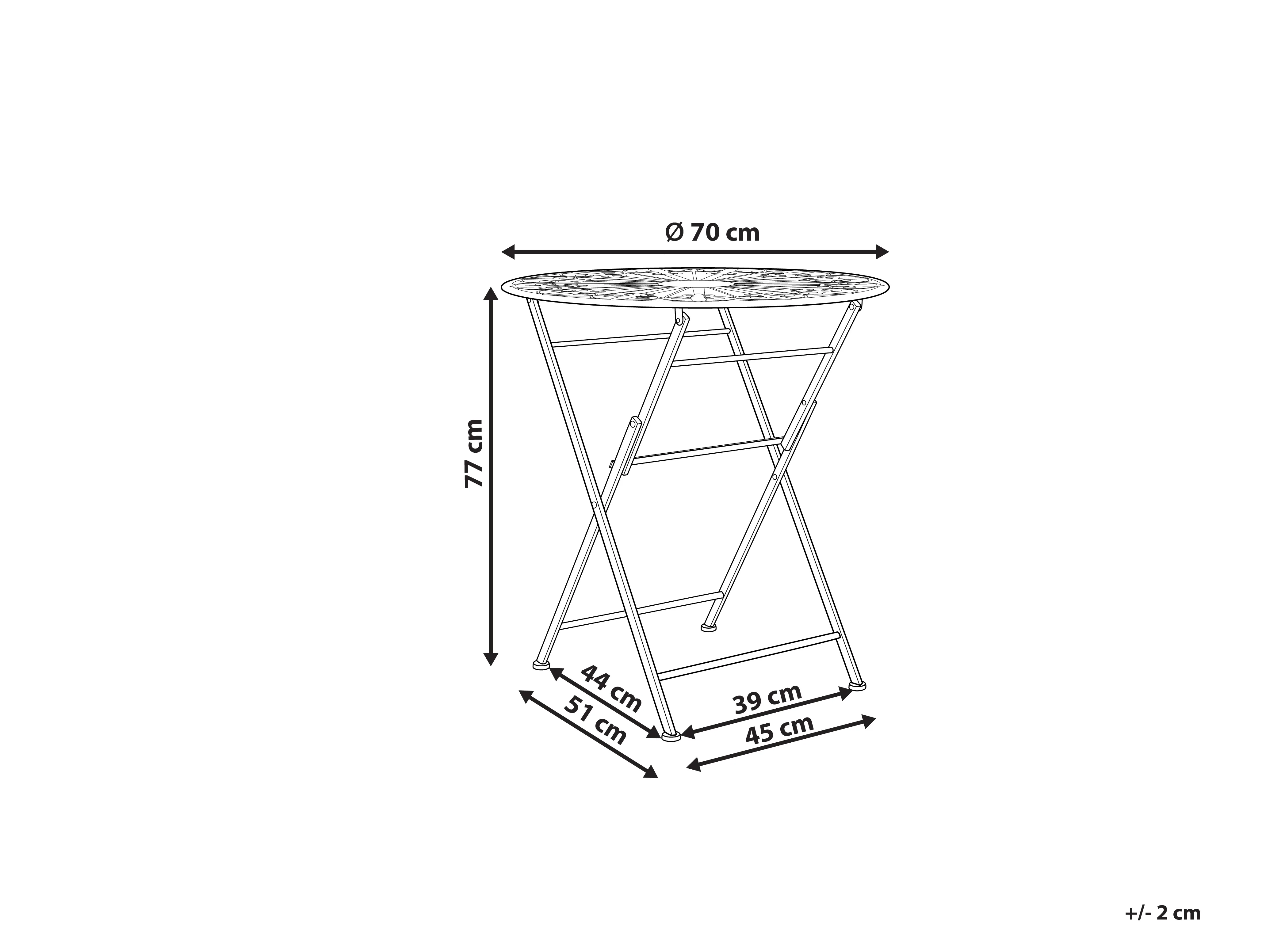 Bistrotafel SCAFA 70 cm 70 cm Metaal Wit
