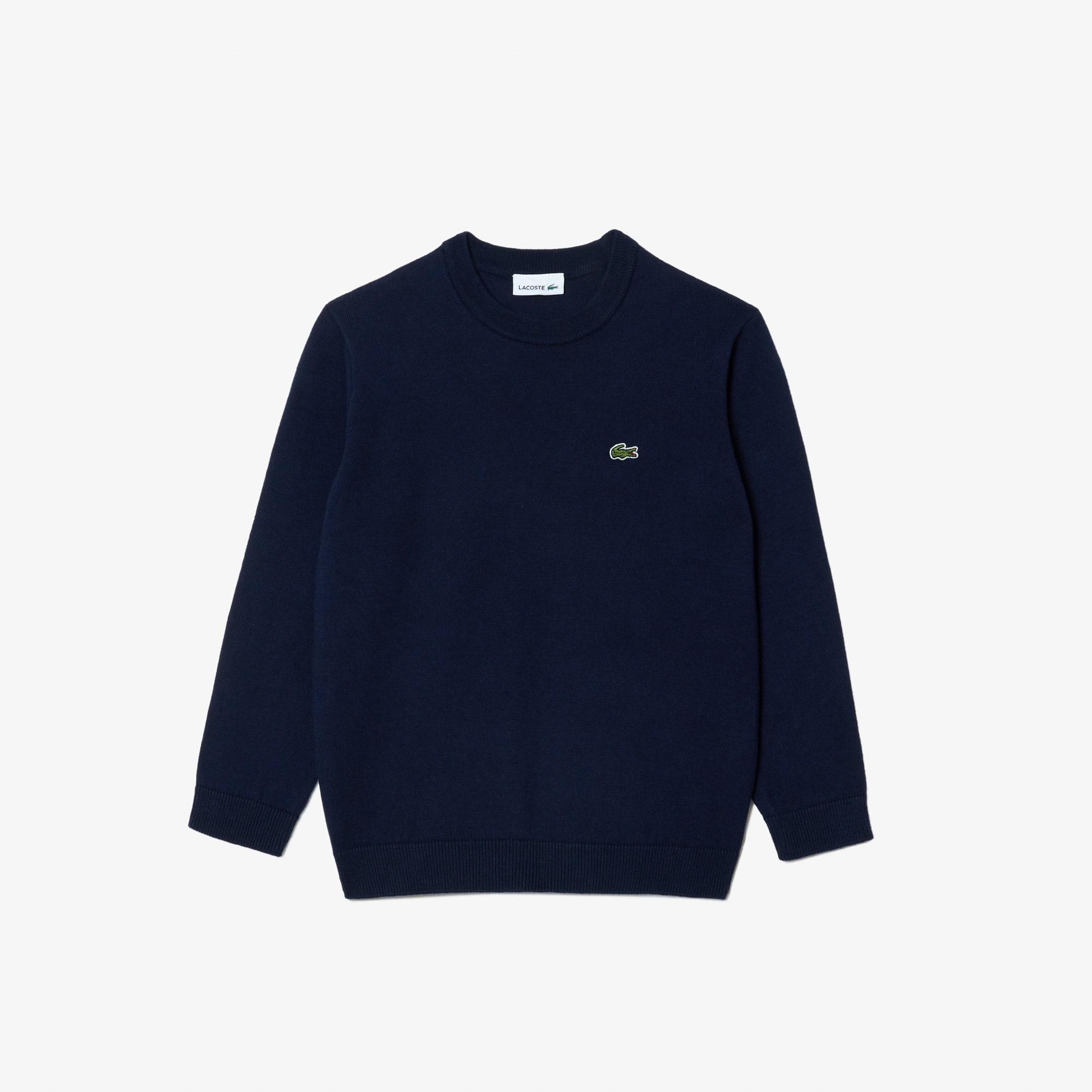 Pull en jersey de coton et laine mérinos Pullovers & Sweatshirts - Bleu - Lacoste - Enfant