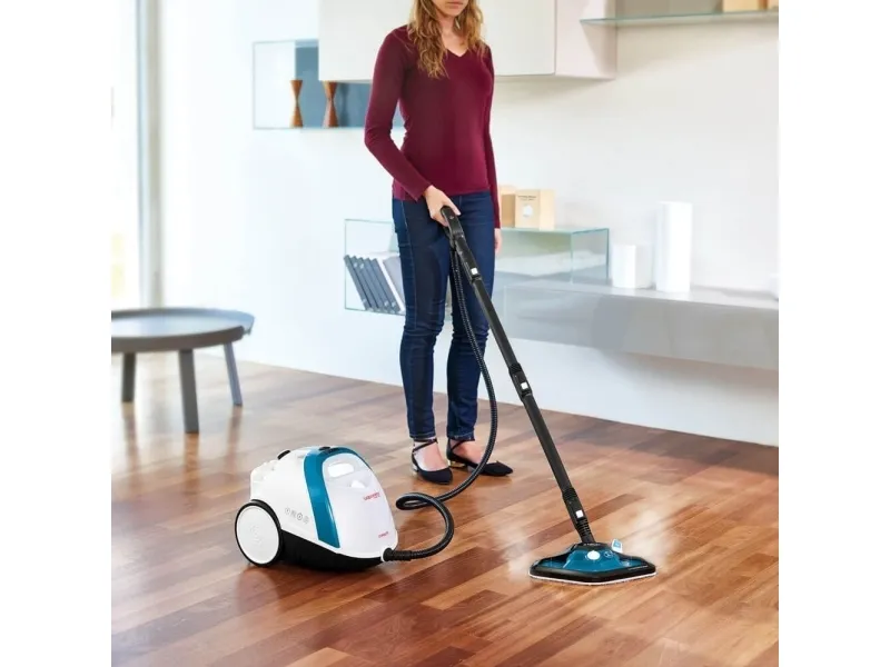 Polti Vaporetto Smart 100_B, Cylinderdamp rengøringsmiddel, Blå, Hvid, Knapper, Rustfrit stål, CE, 1500 W