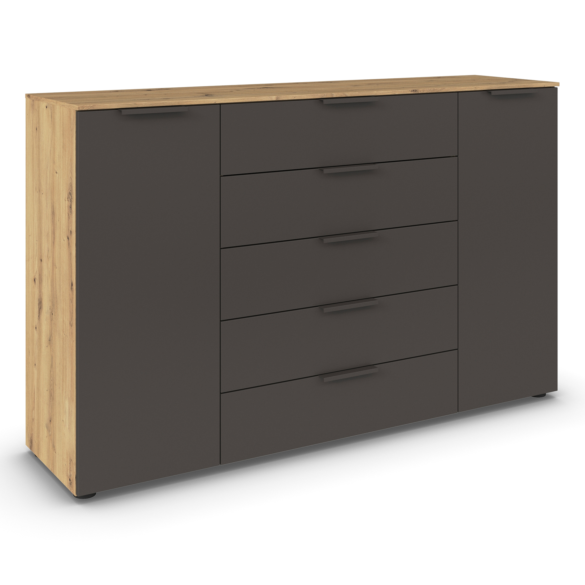 Kommode - Artisan Eiche-graphit - Graphitgriffe - 160 cm
