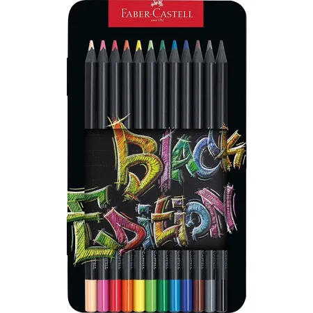 Faber-Castell Buntstifte Black Edition 12er Metalletui
