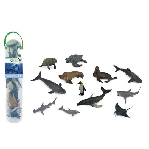 Collecta set a mini zeedieren 7-3 cm (12st)