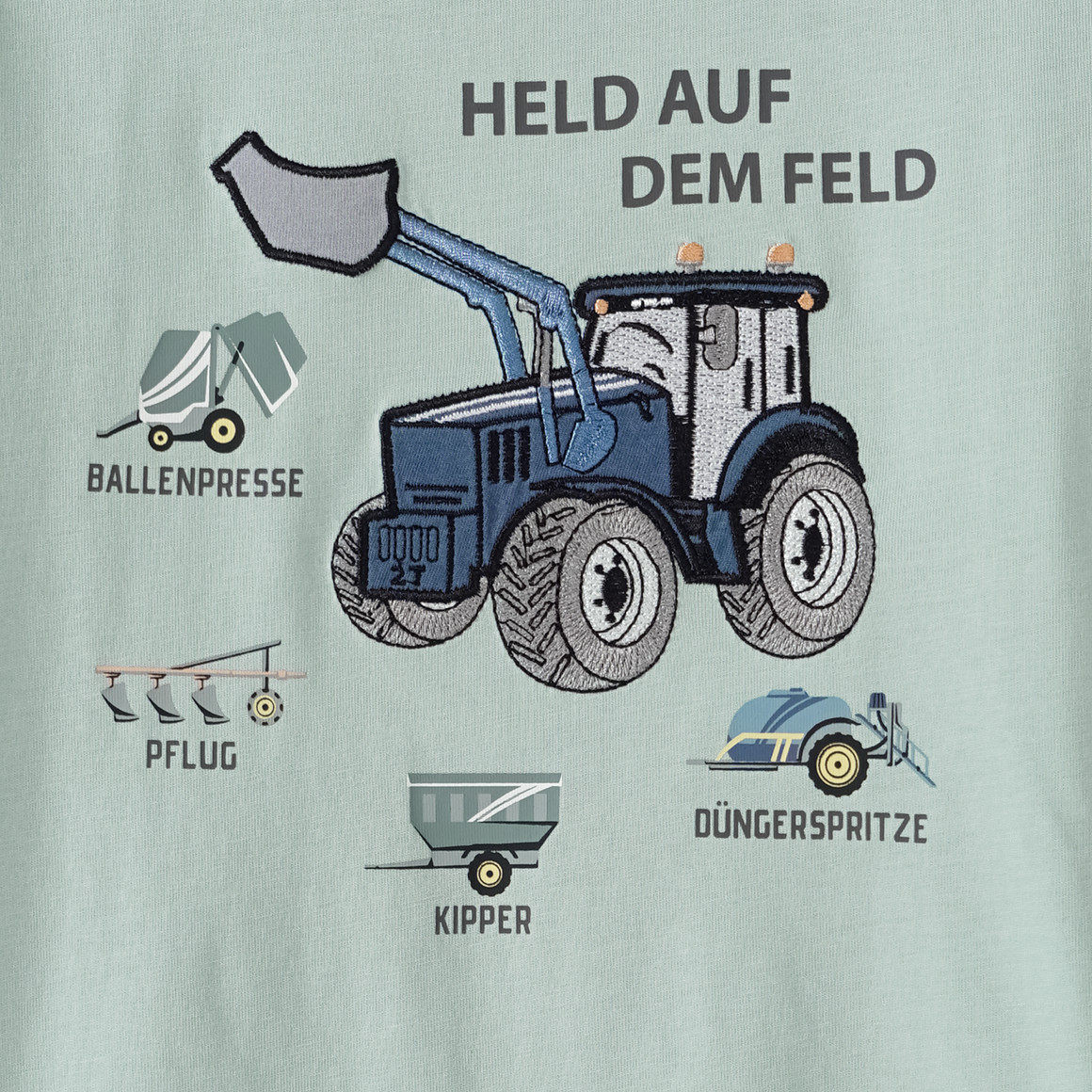 Topolino Jungen T-Shirt mit Trecker-Applikation mintgrün