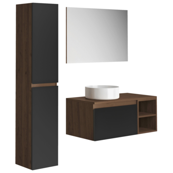 Atlantic by Allibert badkamermeubelset Lia 90 cm hout en zwart