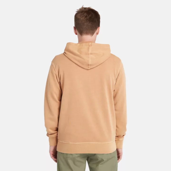 Sweat à capuche teint en plongée pour homme en jaune foncé
