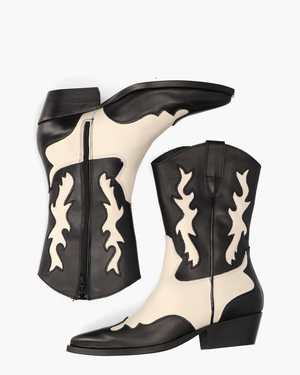 Miss Behave Tory 1-A Zwart/Off-White Damesboots