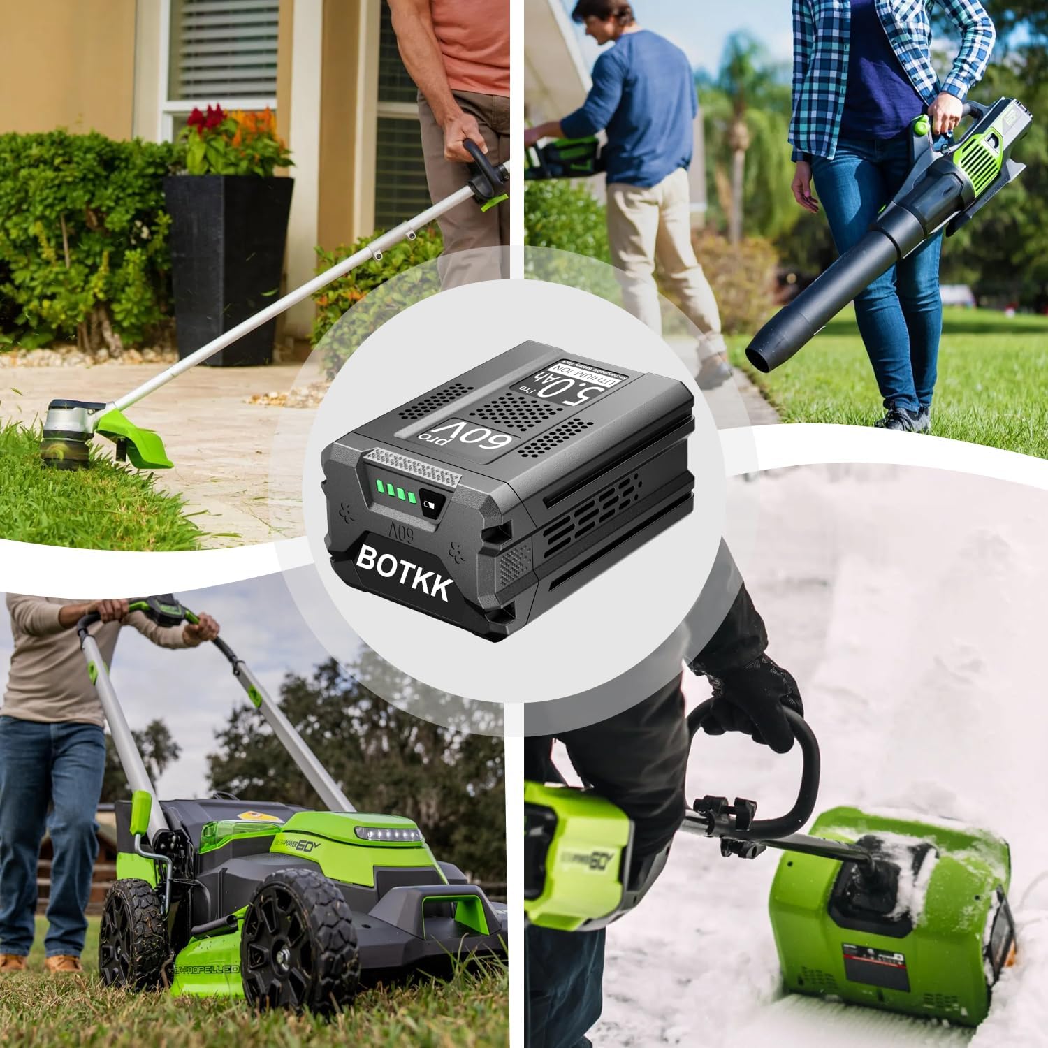 60V 5,0Ah Li-Ion Ersatzakku für Greenworks 60V Akku LB60A02 LB60A03 LB602 LB6025