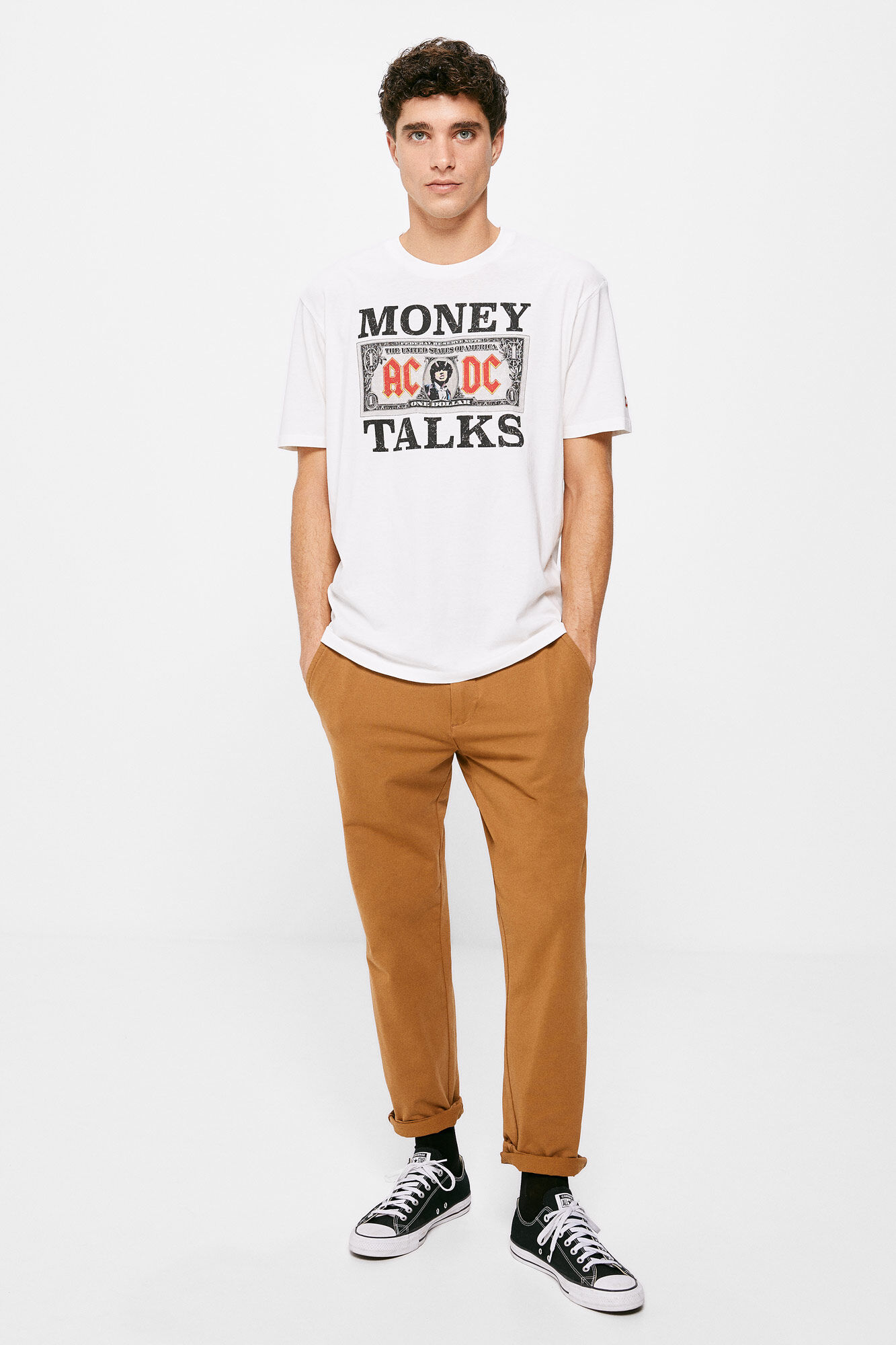 Camiseta AC/DC Money Talks - Marfim