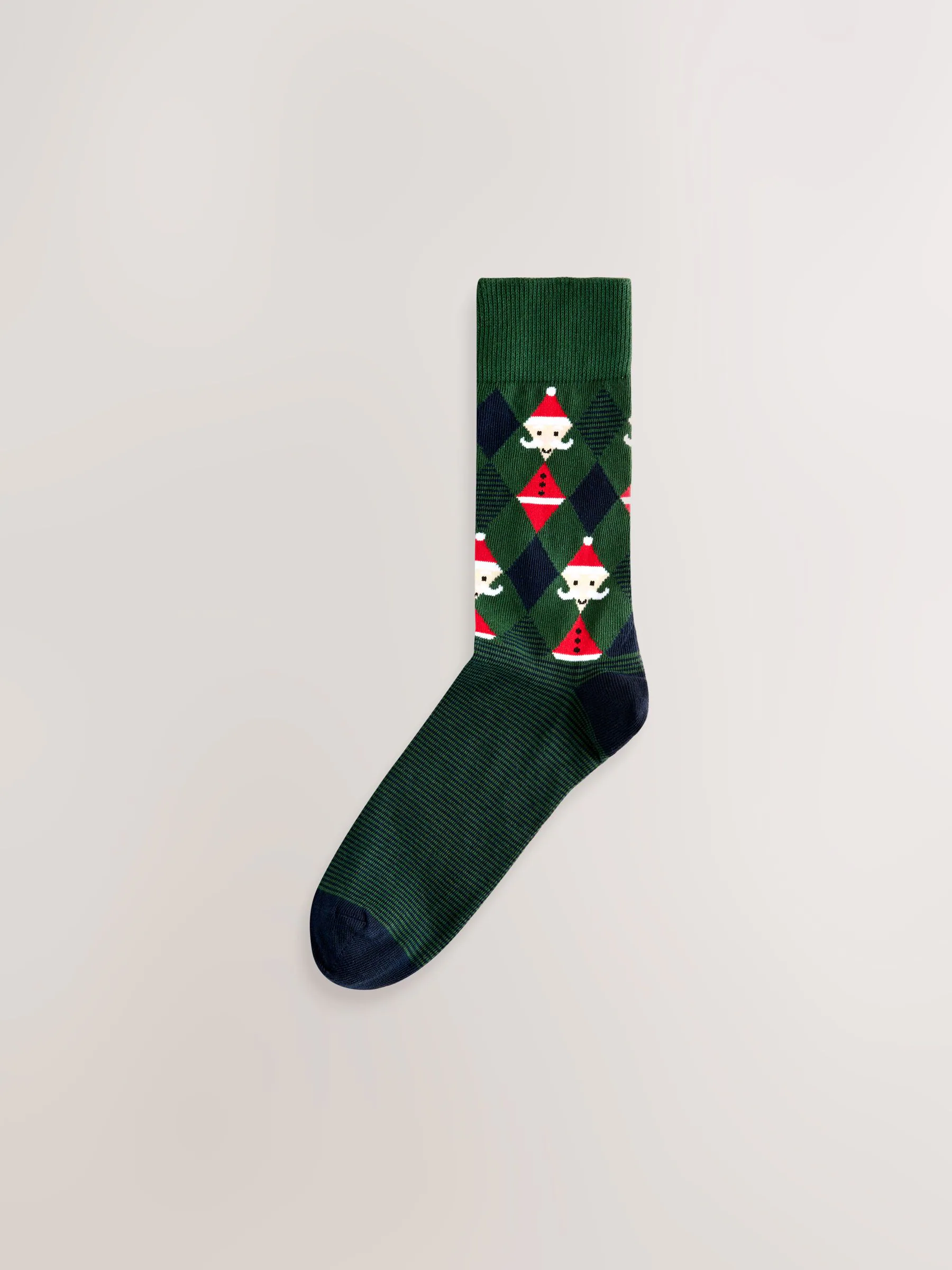 Rood/blauw/groen argylepatroon - 5 pack sokken met kerstpatroon