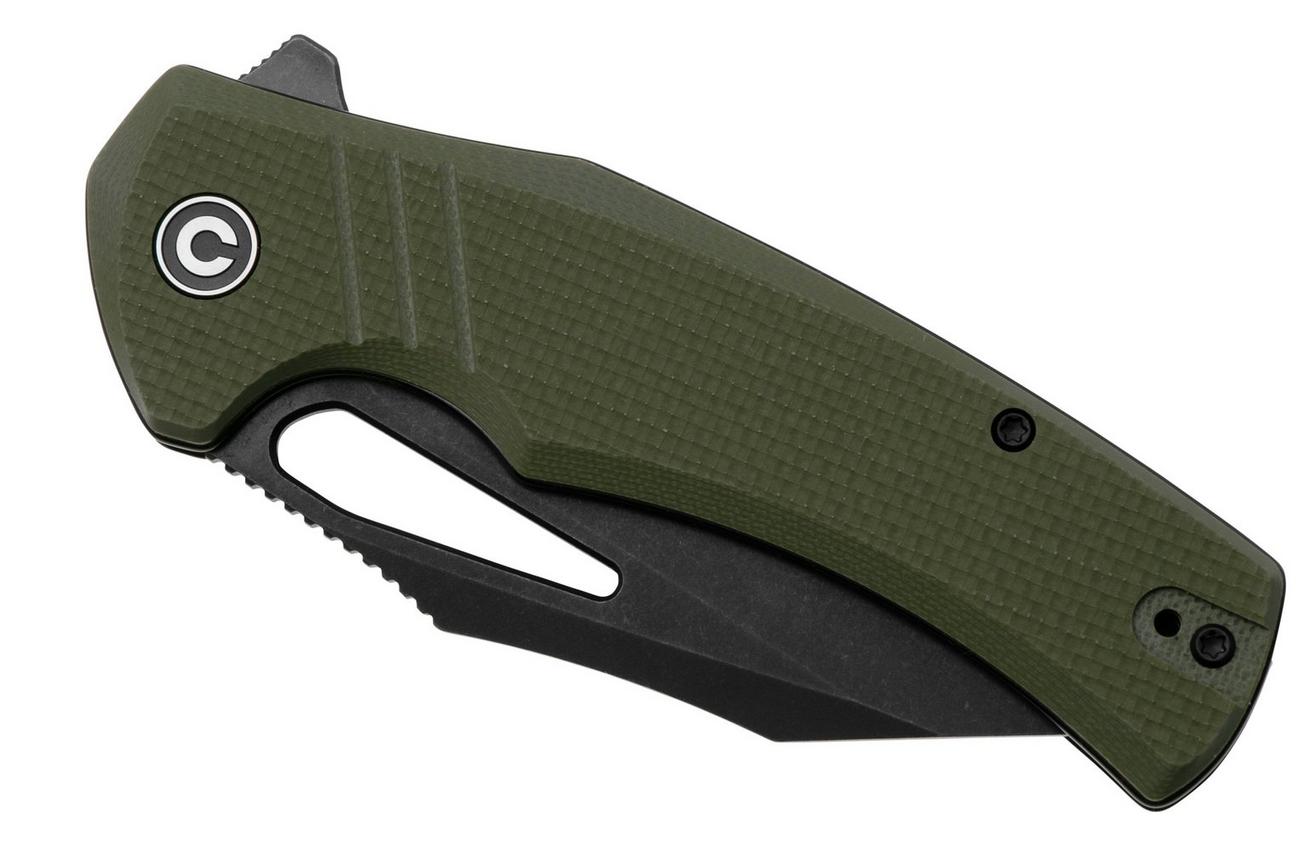 Civivi BullTusk C23017-2 Blackwashed Sandvik 14C28N, OD Green Coarse G10, zakmes