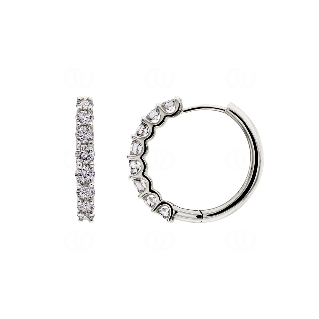 1.0 Karat Diamant-Kreolen 750/18 K Weissgold