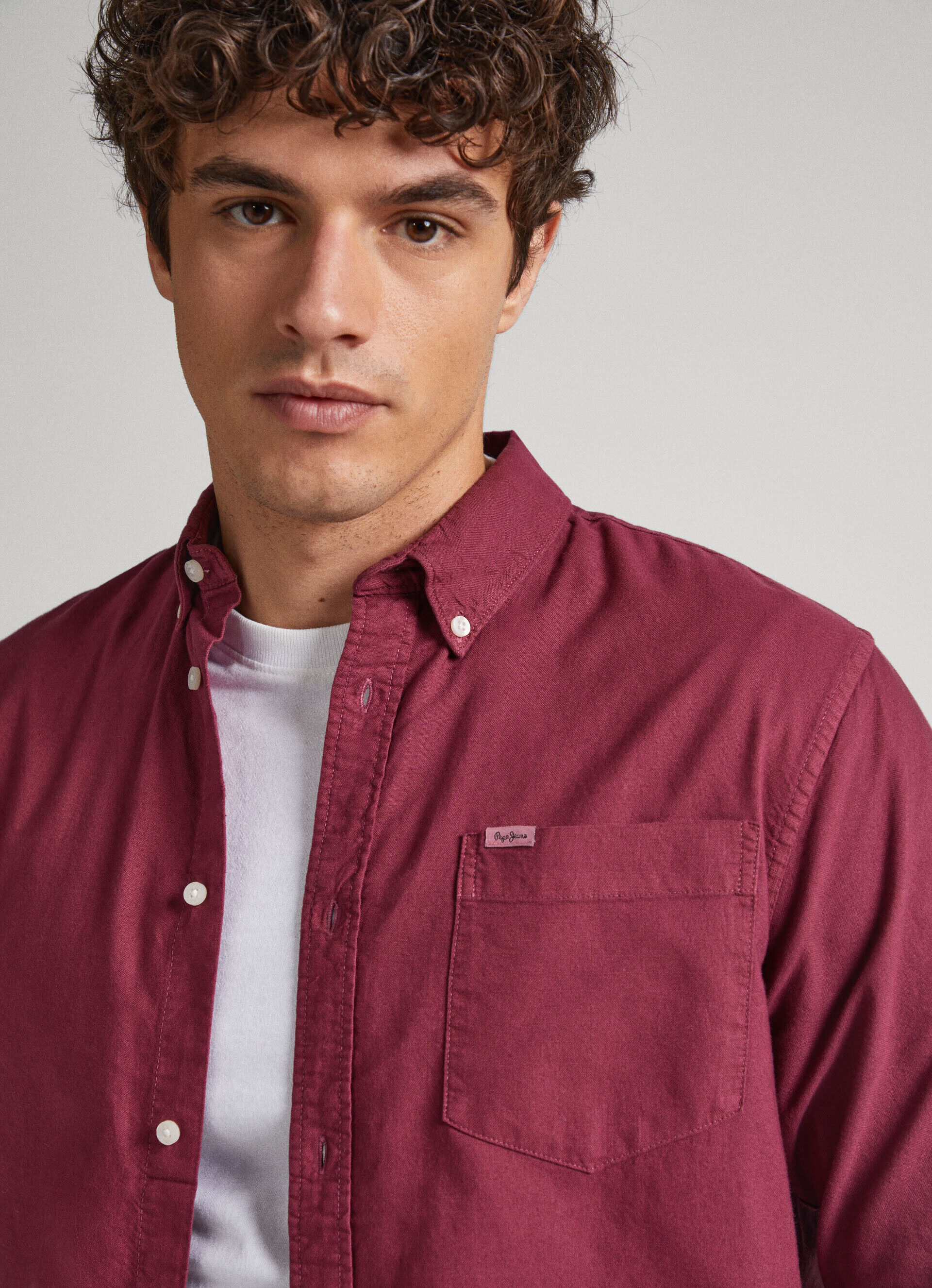 Camisa Oxford de corte regular - vermelho framboesa esmagado