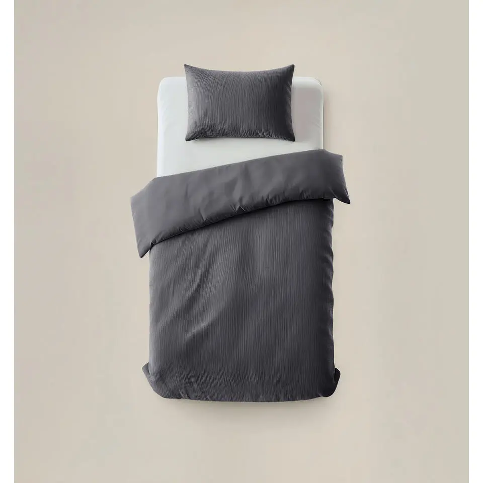 Dekbedovertrek Velvet Cartier 140x220 – Fluweelzacht Uni Design – Antraciet