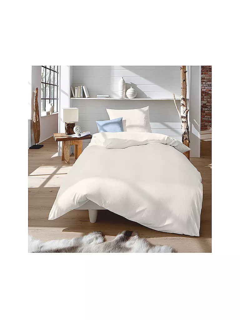 FLEURESSE Interlock Jersey Bettwäsche 70x90cm/140x200cm Creme creme