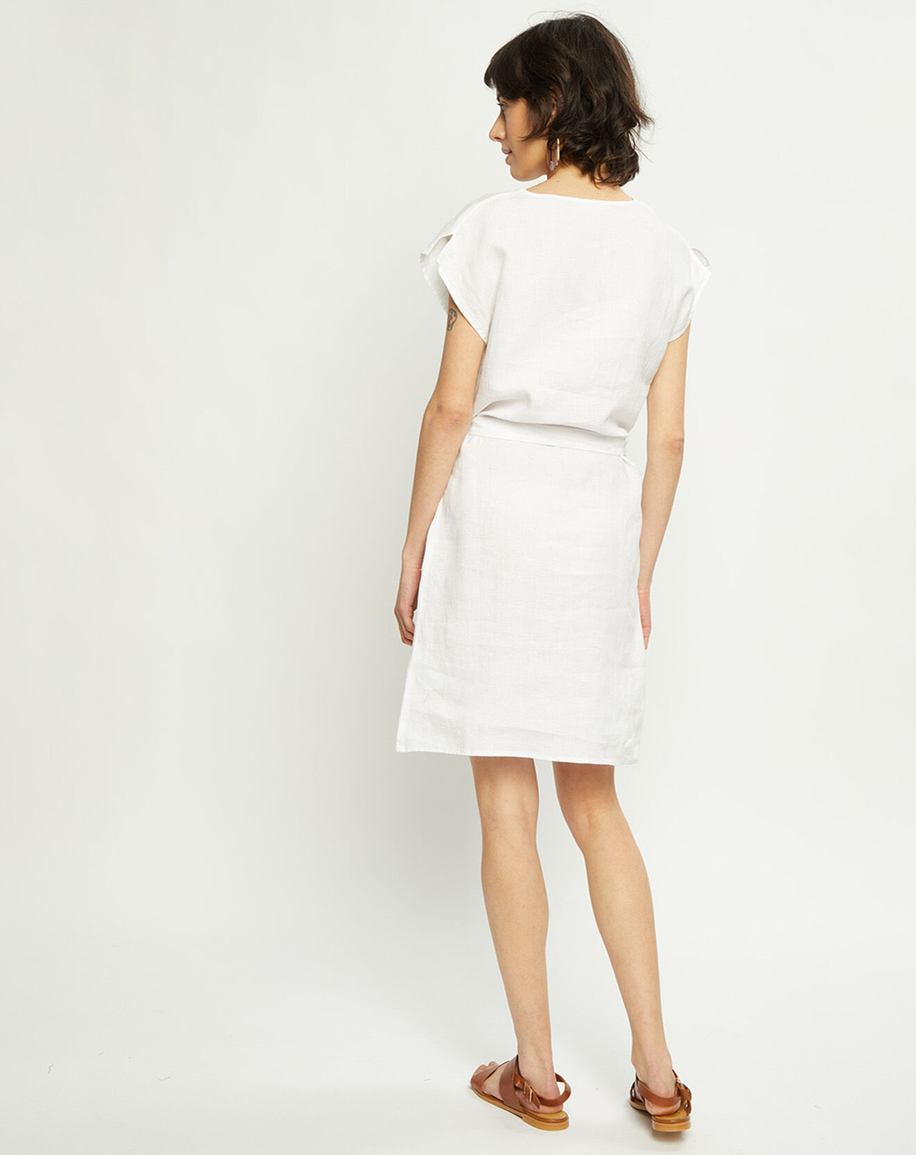 Harris Wilson Robe 100% Lin Doriana blanche