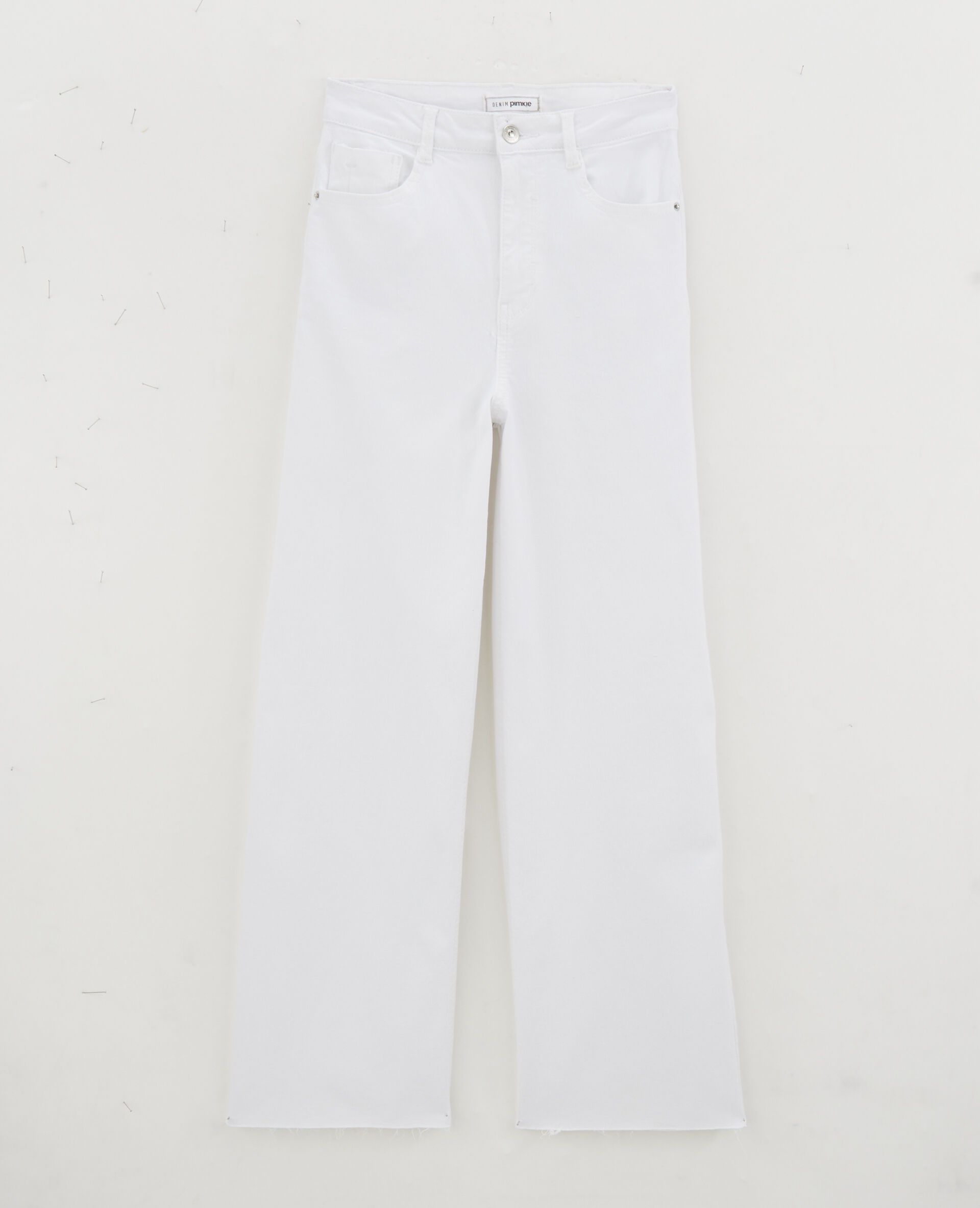 Jean wide taille haute - Blanc