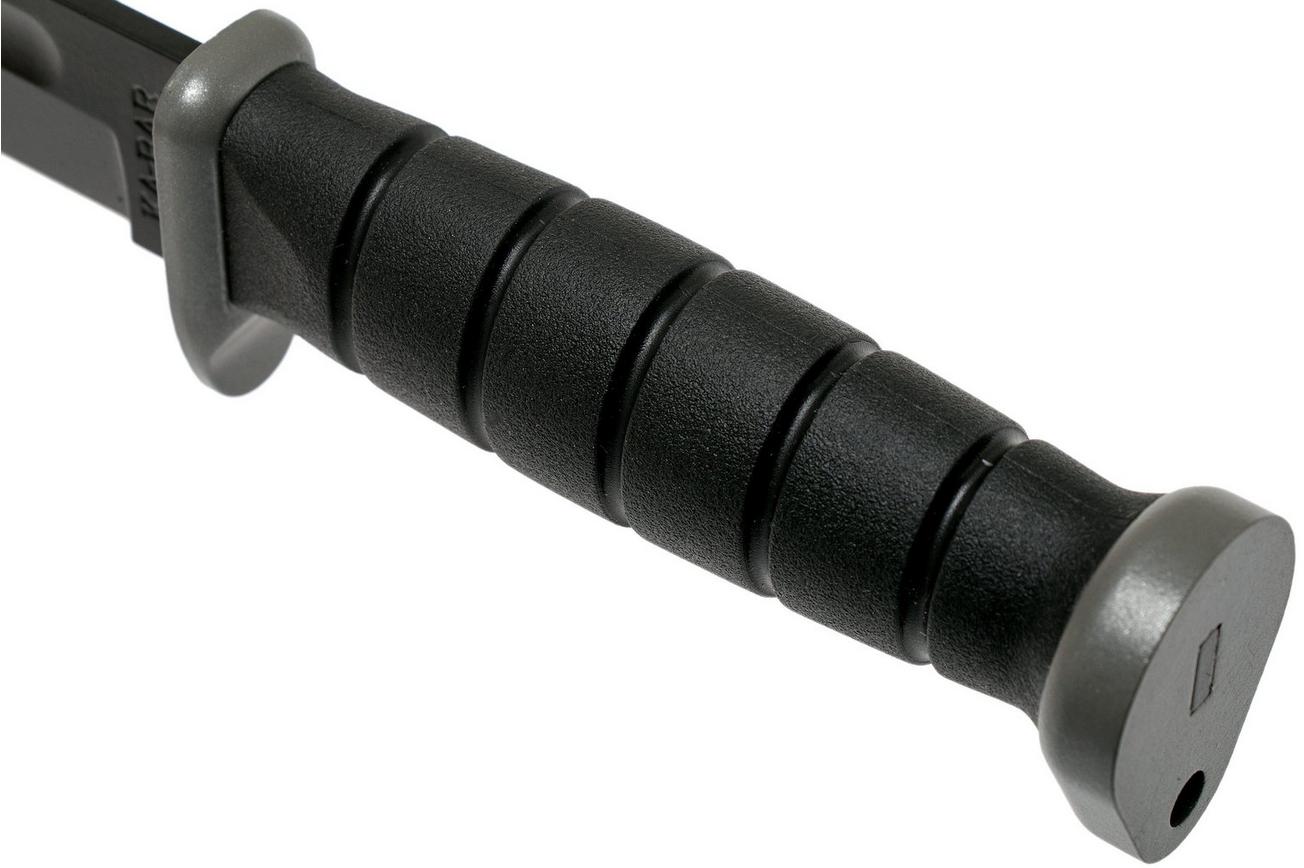 KA-BAR D2 Extreme Fighting Knife 1292, straight edge, Kraton handle, kunststof schede