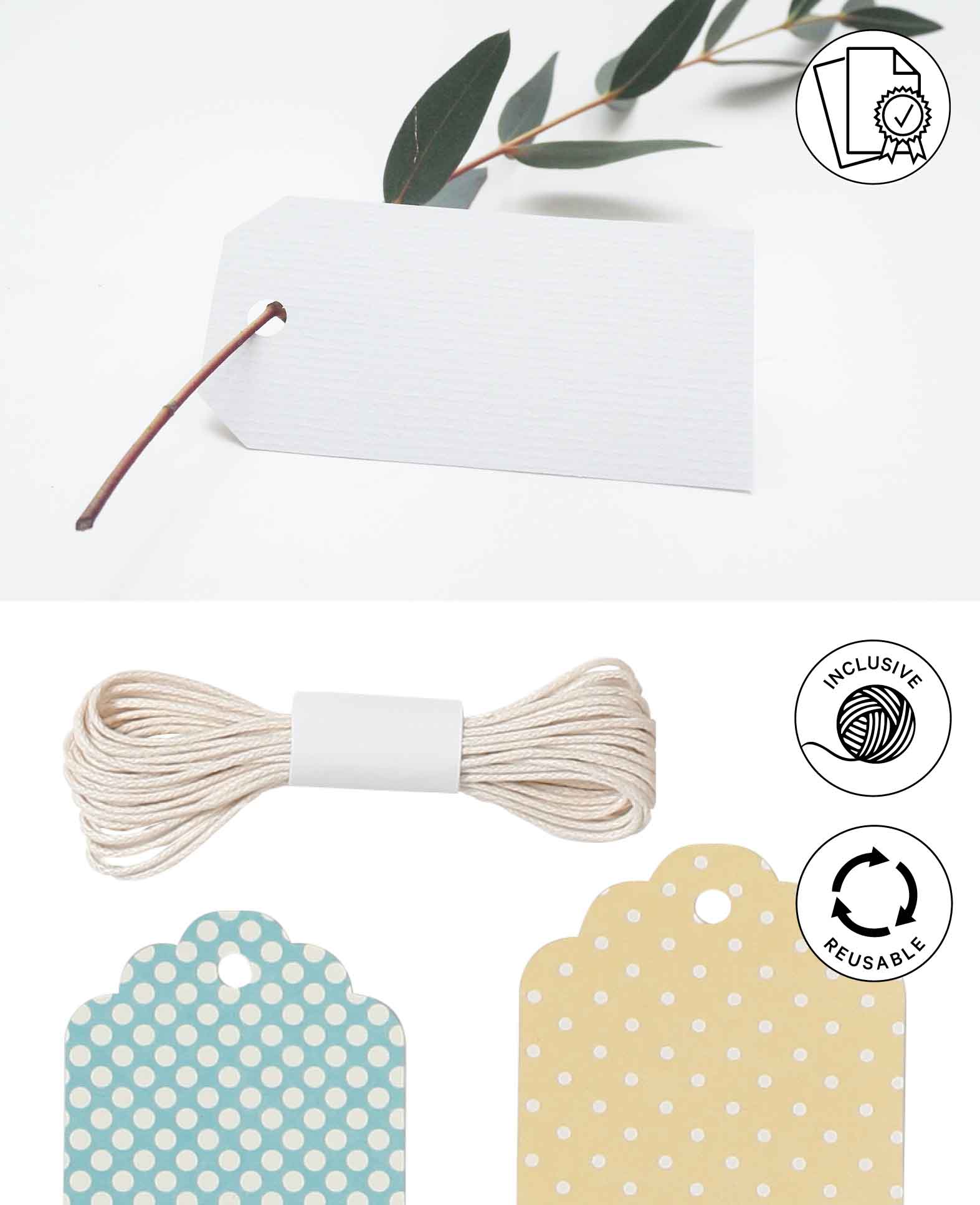 (24er Set) Geschenkanhänger DIY Geschenk Etiketten mit Schnur - Pastell