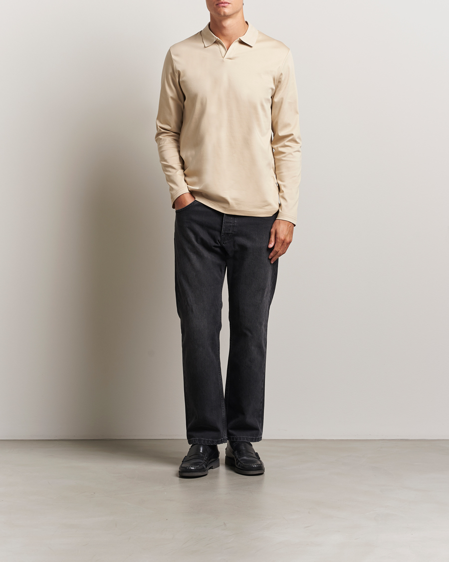 NN07 Paul Long Sleeve Polo White Peppar