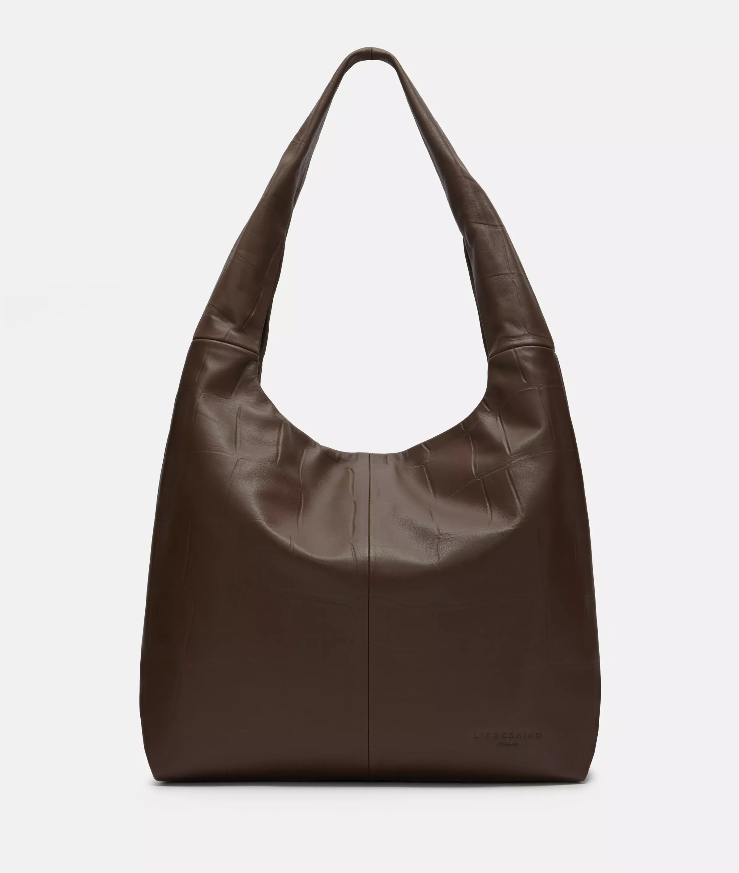 Crocodile Mira Hobo L Large hobo bag with crocodile embossing